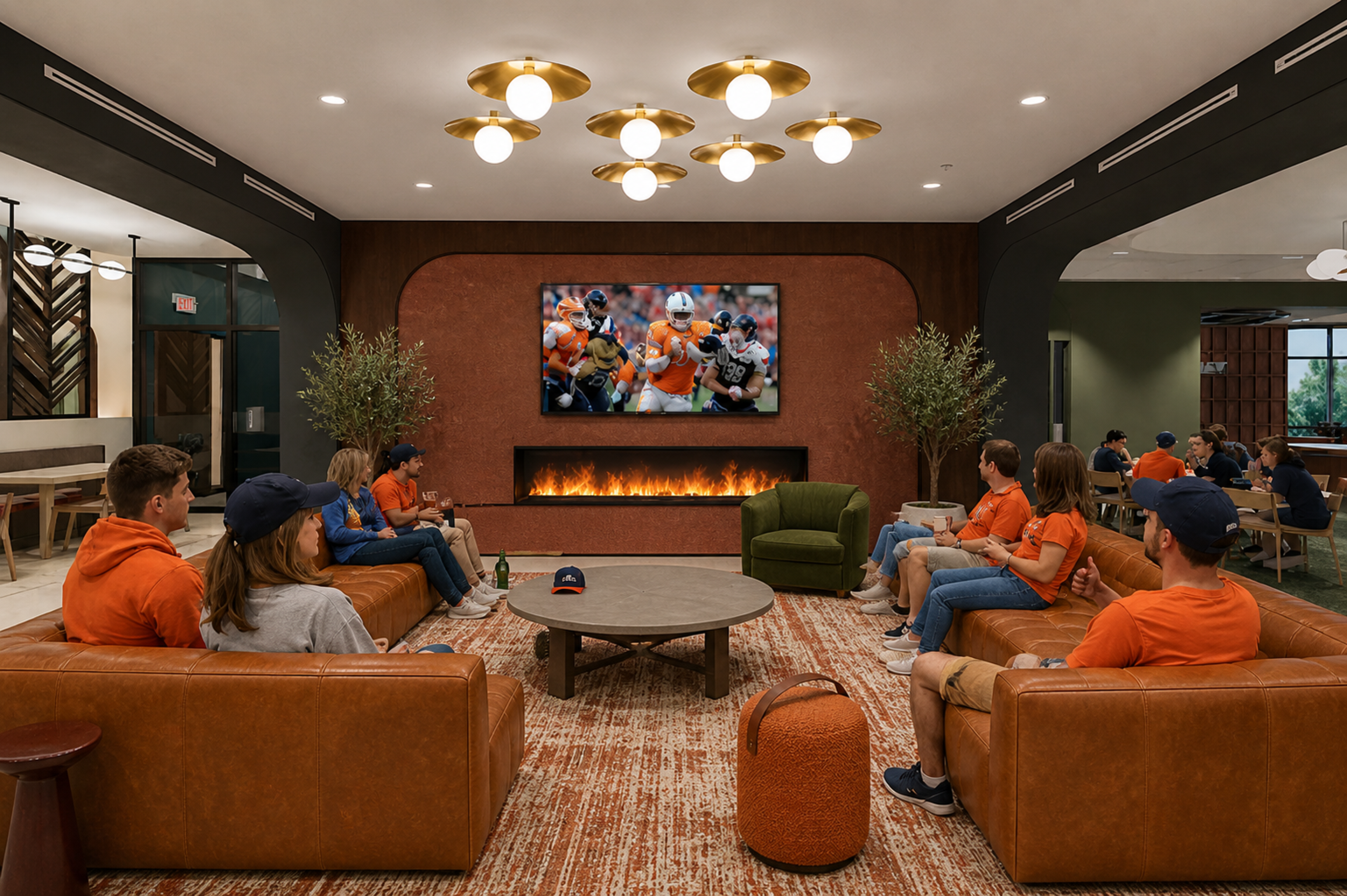 Lobby TV lounge rendering